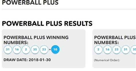 Powerball Results Archive for 2018 .
